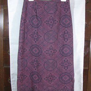 White Stag Pencil Straight Skirt Size 8 Waist 30 Hawaiian Plum  Beaded